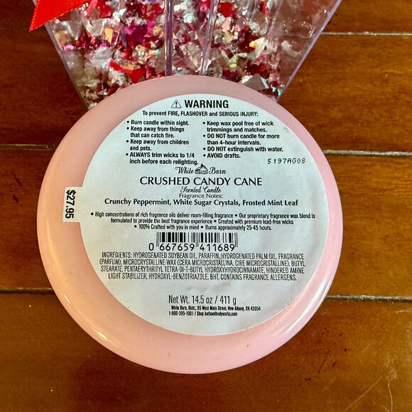 NEW 2-Pc CRUSHED CANDY CANE 3-Wick 14.5oz Candle Bath & Body Works - Picture 3 of 4